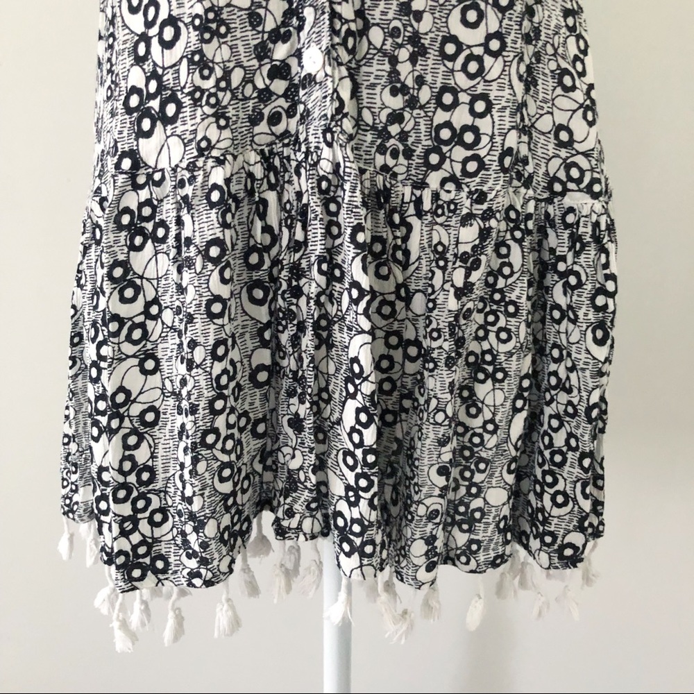 Poupette St Barth Heni Mini Dress Black and White Floral Size XS - Picture 4 of 9
